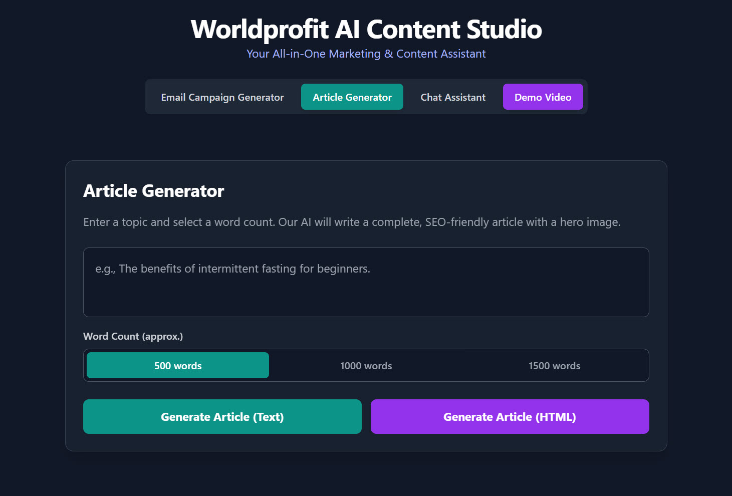 AI Content Studio